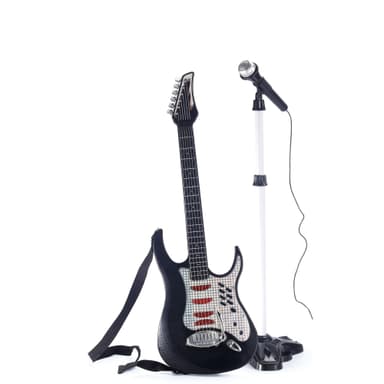 Music Elektrisk Guitar med Mikrofon & Stativ