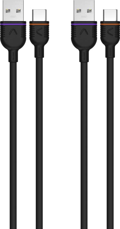 Unisynk 2x USB-C kabelsæt 0,5 m (sort)