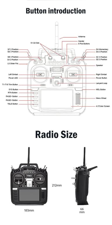 Radiomaster TX16S SE 16-kanals multiprotokol