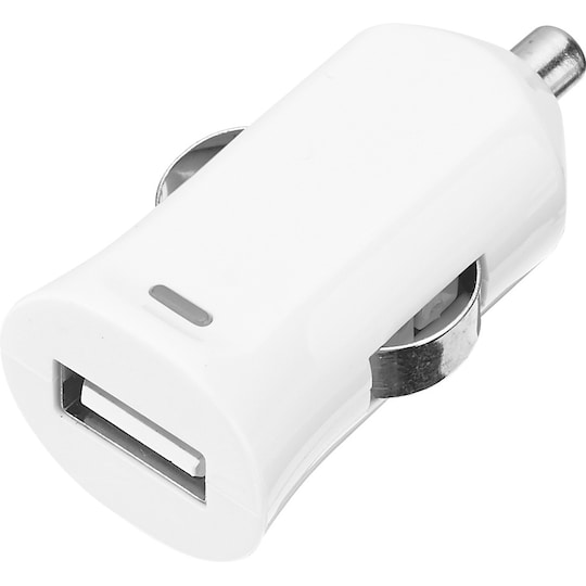 Sandstrøm USB-A biloplader med Lightning-kabel 1 m (hvid)