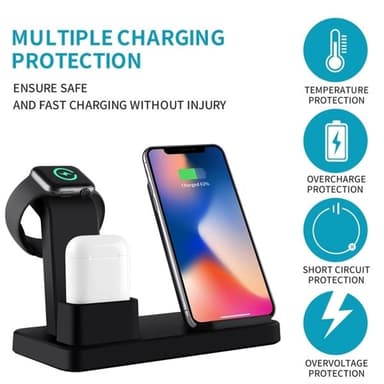 QI Quicklader 3 i 1 iPhone, Apple Watch, AirPods