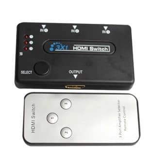 HDMI Switch med fjernbetjening - 3  indgange