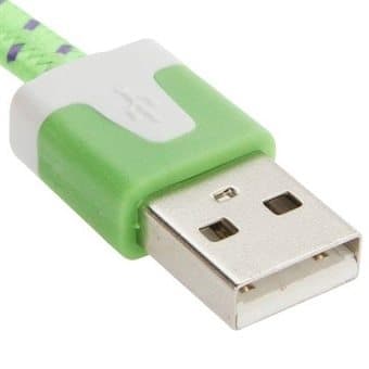 Stofledning Lightning til iPhone 5 / 5S / 5C / 6 / SE  / 6s / 6 Plus - Grøn