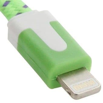 Stofledning Lightning til iPhone 5 / 5S / 5C / 6 / SE  / 6s / 6 Plus - Grøn