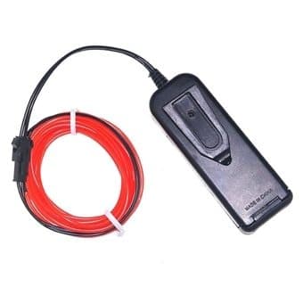 Batteridrevet Neon LED Lyskæde til Disko / Bilen / Udsmykning i Hjemmet - 3 meter Rød