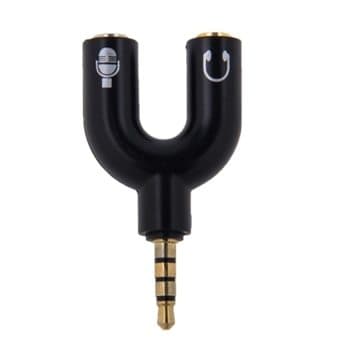 Hovedtelefonadapter & Mikrofonadapter 2-i-1 - 3,5 mm
