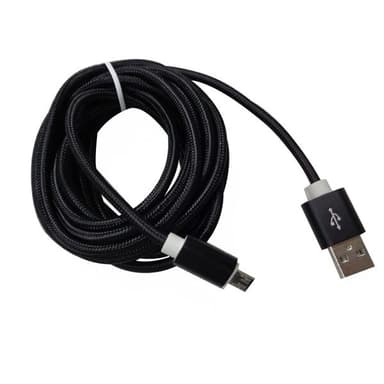 Micro USB datakabel 3 m - Sort