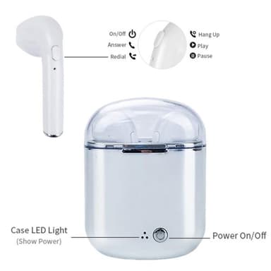 Bluetooth Headset Earphone med ladefoderal