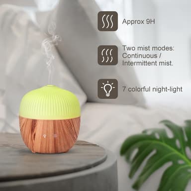 INF Ultralydsfugter til aromaterapi med farvede lysdioder 160 ml Træfarvet