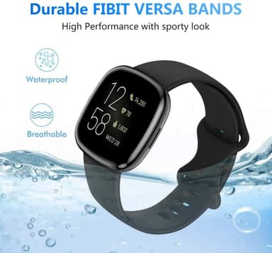 Armbånd Fitbit Sense / Versa 3 Sort (S)