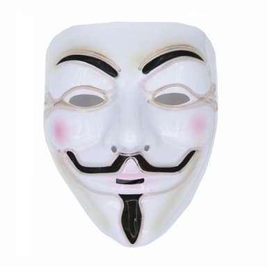 Anonym LED Halloween maske Hvid
