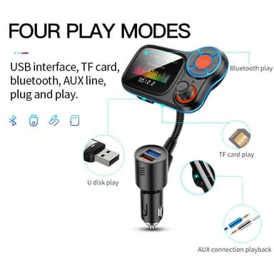 FM-sender Bluetooth 5.0 til bilen
