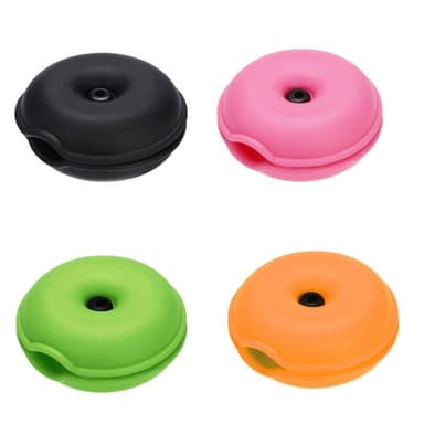 Turtle Cable Winder Ledningsopruller og kabelholder til hovedtelefoner 4-pakke Flere farver