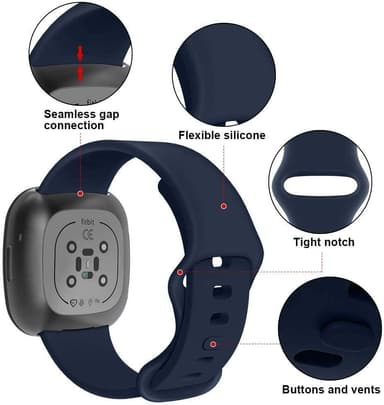 Armbånd Fitbit Sense / Versa 3 Mørkeblå (L)