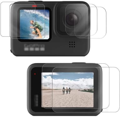 Silikone etui og skærmbeskytter til hærdet glas til GoPro Hero 9 med tilbehør sort