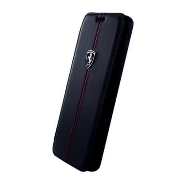 Ferrari Vertical Stripe Fodral till Samsung Galaxy S9 Plus Äkta läder Svart