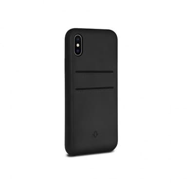 Twelve South iPhone X/Xs Cover Relaxed Leather Ægte Læder Kortfickor Sort