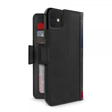 iPhone 11 Etui BookBook Ægte Læder Löstagbart Cover Sort