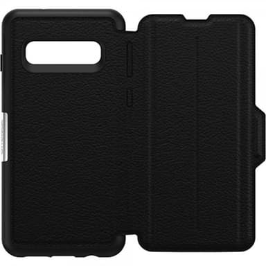 Samsung Galaxy S10 Plus Fodral Strada Series Äkta Läder Svart