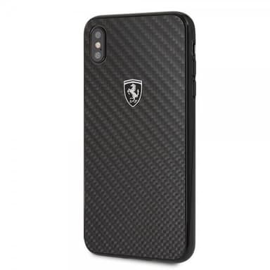 Ferrari iPhone Xs Max Skal Kolfibertextur Ferrari Logo Hårdplast Svart