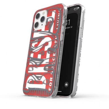 iPhone 12 Pro Max Cover Snap Case Clear AOP Red/Grey