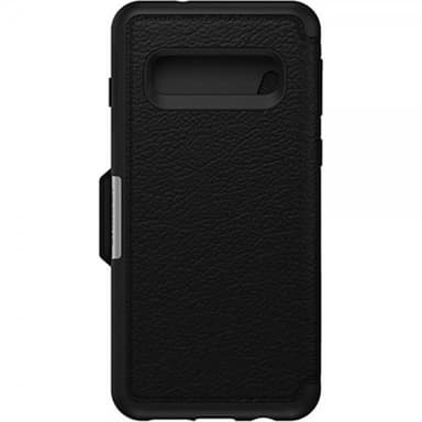 Samsung Galaxy S10 Plus Fodral Strada Series Äkta Läder Svart