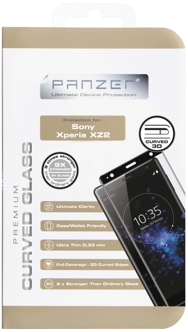 Panzer skærmbeskytter til Sony Xperia XZ2 (sort)
