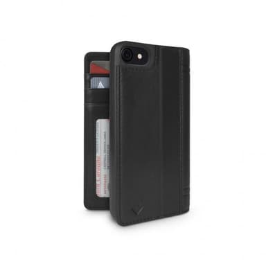 iPhone 7/8/SE 2020 Plånboksetui Journal Ægte Læder Sort