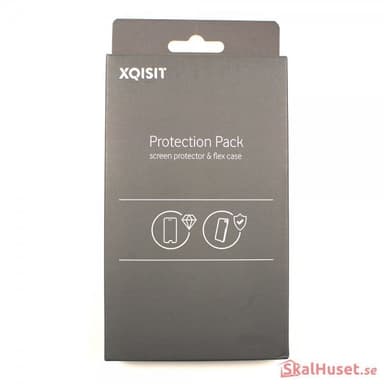 XQISIT Samsung Galaxy A21s Cover ProtecTion Pack med Skærmbeskytter Transparent Klar