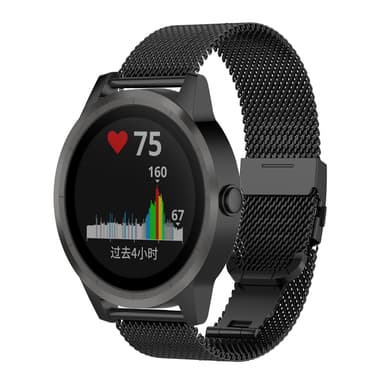 INF Garmin VivoActive 3 / Move / Forerunner (20 mm) armbånd Rustfrit stål Sort
