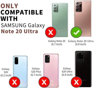 Mobilcover Samsung Galaxy Note 20 Ultra med kortspor Sort