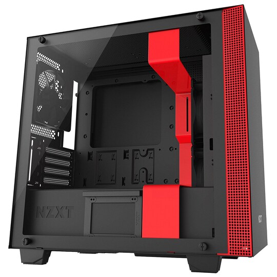 NZXT H400i Micro ATX PC-kabinet (mat sort/rød)
