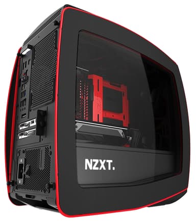 NZXT Manta Mini ITX PC-kabinet (mat sort/rød/vindue)