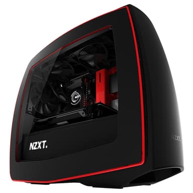 NZXT Manta Mini ITX PC-kabinet (mat sort/rød/vindue)