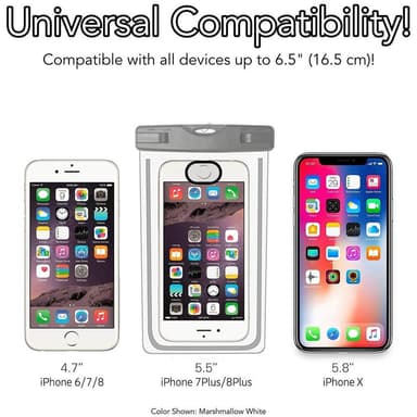 Vandtæt mobil taske til smartphone - universal - grå