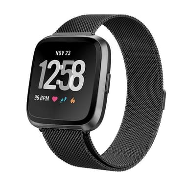 Fitbit Versa armbånd Milanese loop - Sort (S)