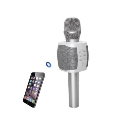 Karaoke mikrofon og højttalere 2 i 1, sølv