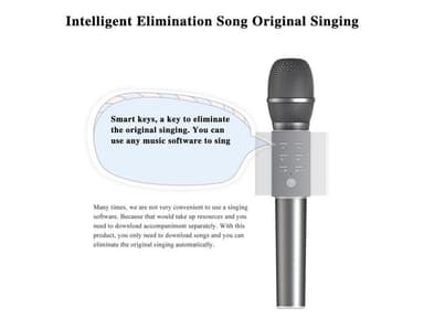 INF Karaoke mikrofon med Bluetooth højttaler 5W sølv