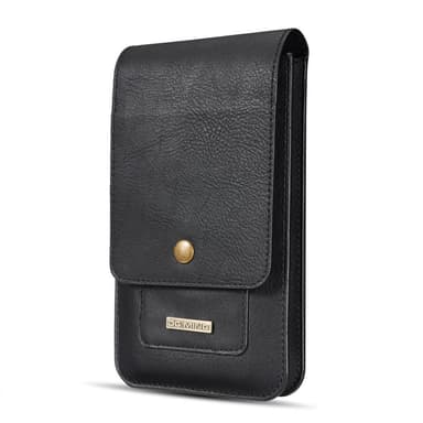 Universal mobiltelefon taske 6,5 tommer smartphone hylster PU læder - sort