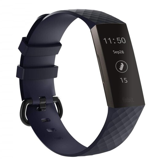 INF Fitbit Charge 3/4 armbånd silikone - mørkeblå - Lille
