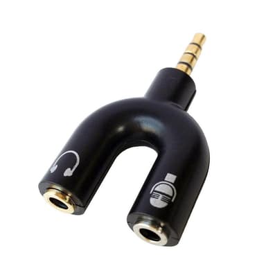 3,5 mm splitter til lyd og mikrofon