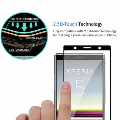 Skærmbeskytter Sony Xperia 5 Hærdet Glas Sort
