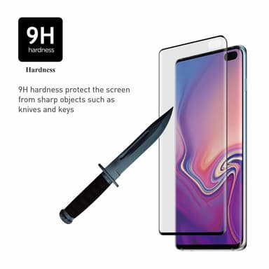 Samsung Galaxy S10 fuld skærmbeskytter hærdet glas - sort