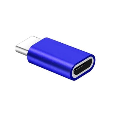 Micro USB til USB-C adapter aluminium - blå