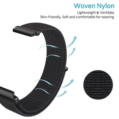 Fitbit Versa / Versa Lite armbånd nylon sort