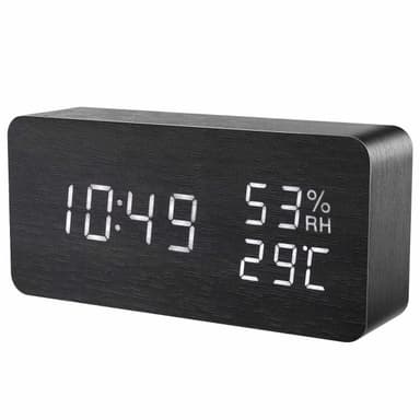 Digital LED vækkeur - sort