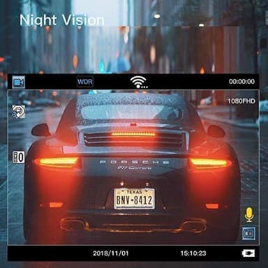 Bilkamera 1080p med G-sensor, vidvinkel og nattesyn