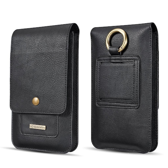 Universal mobiltelefon taske 6,5 tommer smartphone hylster PU læder - sort