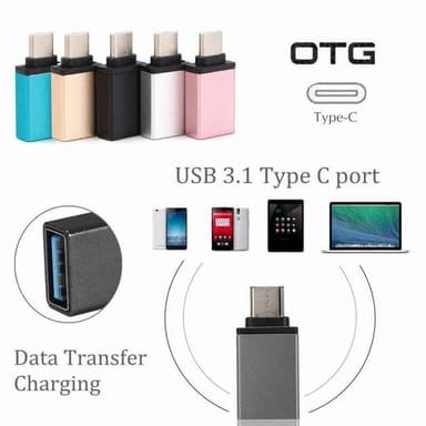 USB til USB-C 3.1 OTG-adapter sort