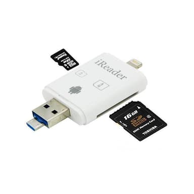 Muistikorttisovitin iPhonelle, iPadille, Androidille MicroSD / SD-korteille